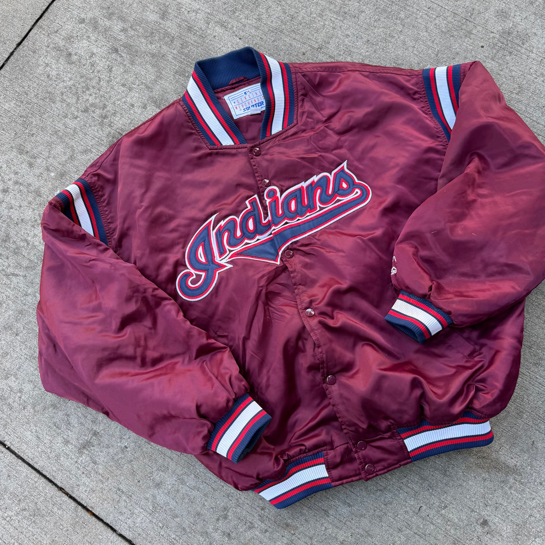 Vintage Cleveland Indians Starter Satin Jacket Size XL