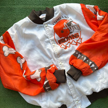 Load image into Gallery viewer, Vintage Cleveland Browns Chalk Line Fanimation Jacket Size L
