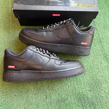 Load image into Gallery viewer, Nike Black Supreme Air Force 1s Size 10.5
