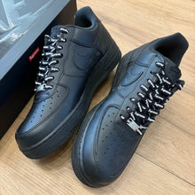 Load image into Gallery viewer, Nike Supreme Black Air Force 1s Size 10

