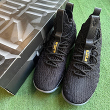 Load image into Gallery viewer, Nike LeBron Black Gold 15s Size 8
