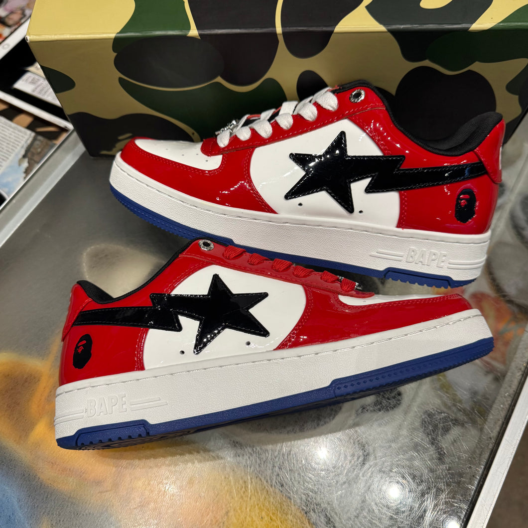 A Bathing Ape Patent Red Bapestas Size 7
