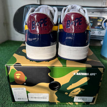 Load image into Gallery viewer, Bape Maroon Navy Bape STAs Size 10
