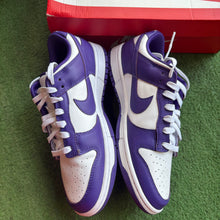 Load image into Gallery viewer, Nike Championship Purple Low Dunks Size 10
