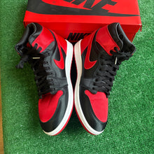 Load image into Gallery viewer, Jordan Satin Bred 1s Size 12W/10.5M

