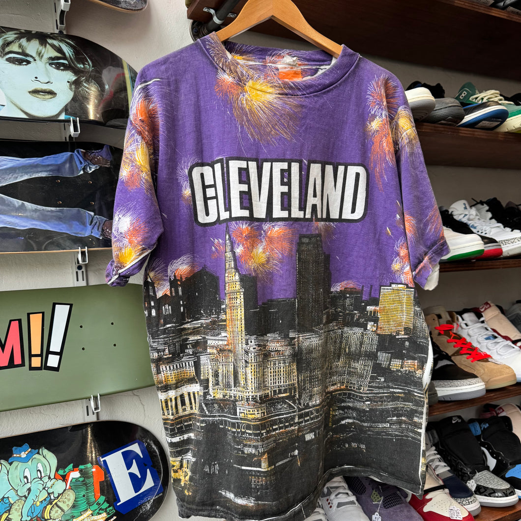 Vintage City of Cleveland All Over Print Tee Size XL