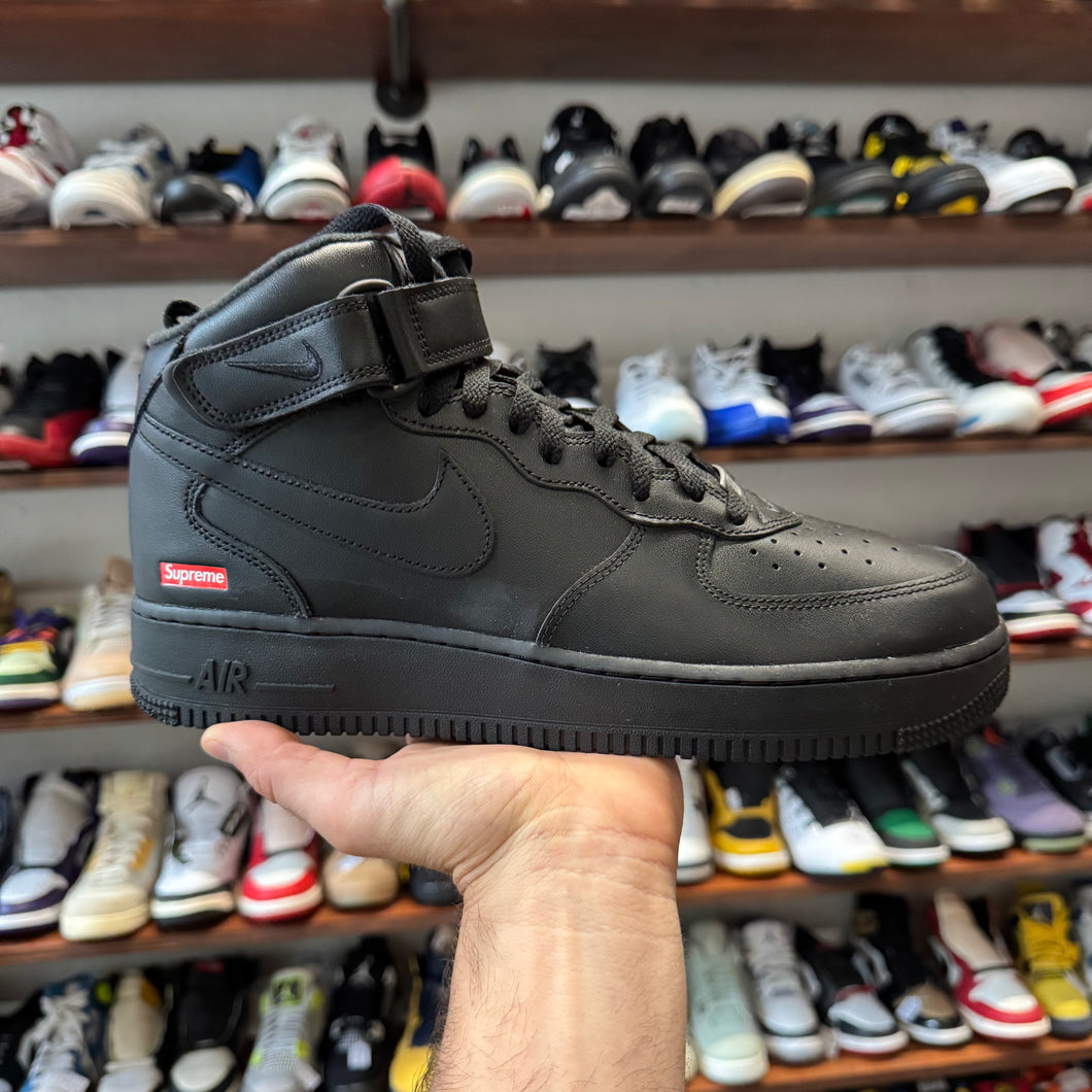 Nike Supreme Black Mid Air Force 1s