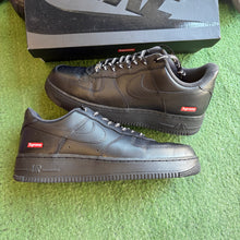 Load image into Gallery viewer, Nike Black Supreme Air Force 1s Size 10
