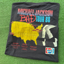 Load image into Gallery viewer, Vintage Michael Jackson 1988 Bad Tour Tee Size XL
