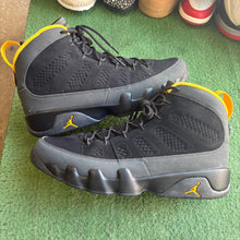 Load image into Gallery viewer, Jordan Charcoal Gold 9s Size 13
