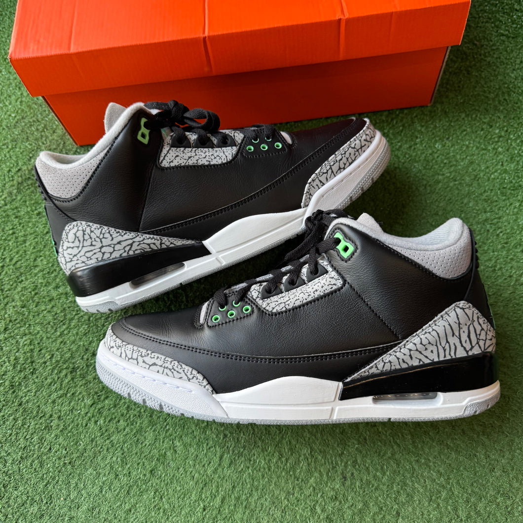 Jordan Green Glow 3s Size 10.5