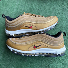 Load image into Gallery viewer, Nike Metallic Gold Air Max 97s Size 12
