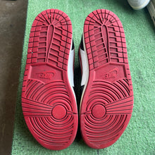 Load image into Gallery viewer, Jordan Black Red Mid 1s Size 11.5
