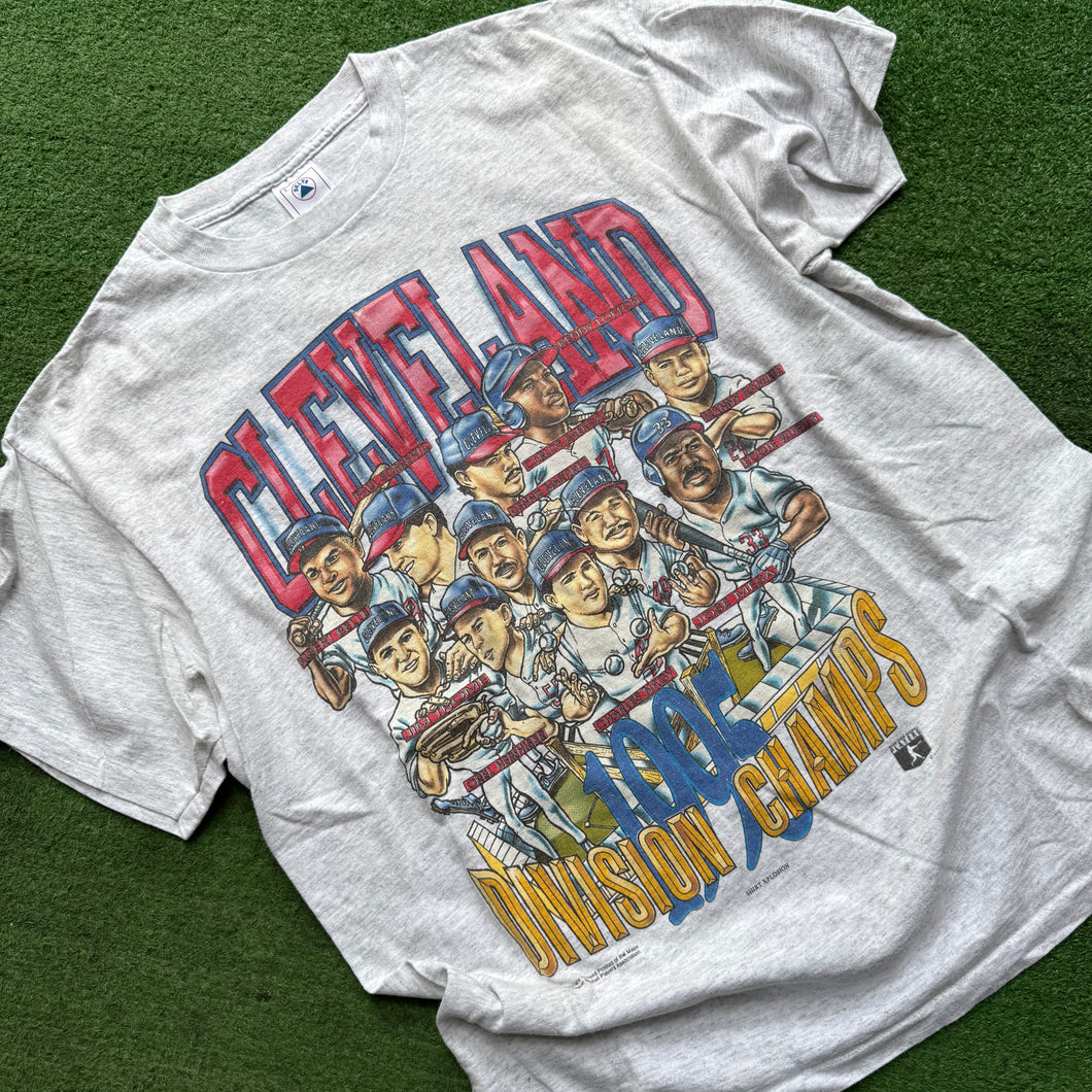 Vintage Cleveland Indians 1995 Division Champs Tee Size L