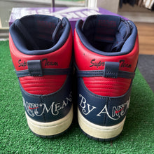 Load image into Gallery viewer, Nike SB Supreme By Any Means Necessary Navy High Dunks Size 10

