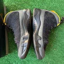 Load image into Gallery viewer, Jordan Dark Charcoal University Gold 9s Size 12
