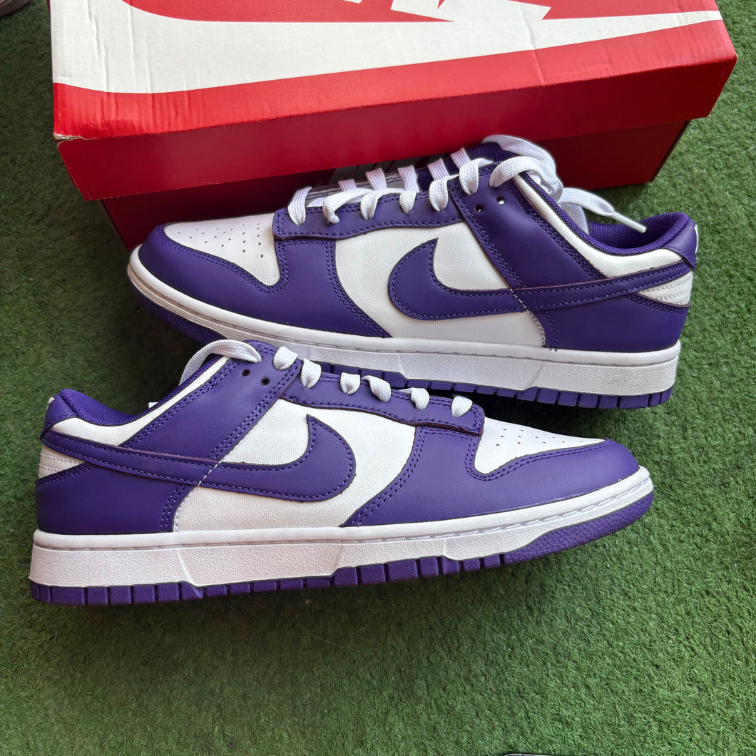 Nike Championship Purple Low Dunks Size 10