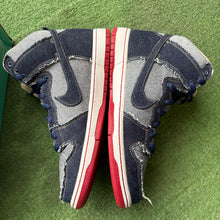 Load image into Gallery viewer, Nike Reese Forbes Denim High Dunks Size 9.5
