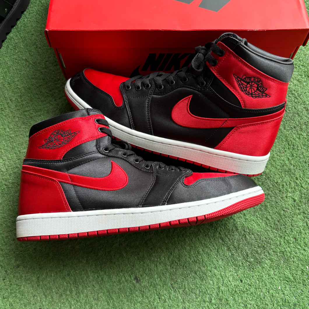 Jordan Satin Bred 1s Size 12W/10.5M