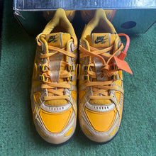 Load image into Gallery viewer, Nike Off White University Gold Rubber Low Dunks Size 8.5
